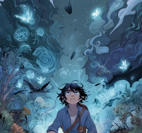 科幻题材漫画封面：星际旅人